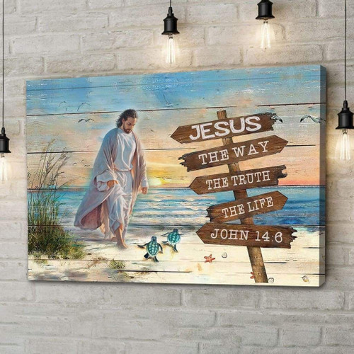 Jesus The Way The Truth The Life Canvas Wall Art Decor - Spreadstores