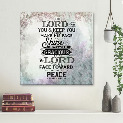 The Lord bless you and keep you Numbers 6:24-26 Bible verse wall art Christian Canvas, Bible Canvas, Jesus Canvas Wall Art Ready To Hang, Canvas