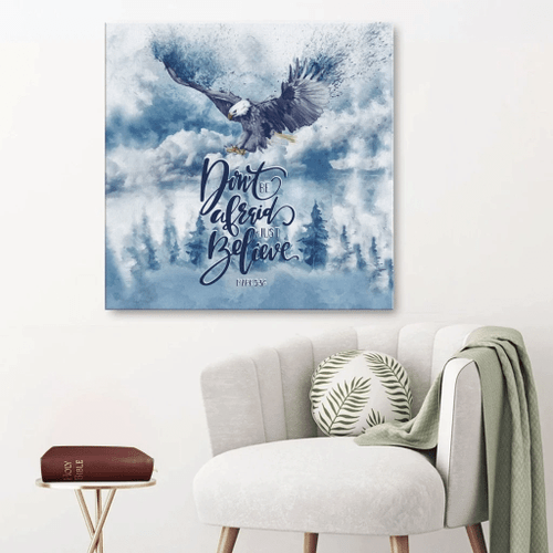 Don't be afraid just believe Mark 5:36 Christian Canvas, Bible Canvas, Jesus Canvas Wall Art Ready To Hang, Canvas wall art