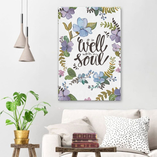 It is well with my soul Christian Canvas, Bible Canvas, Jesus Canvas Wall Art Ready To Hang wall art - Christian wall art Christian Canvas, Bible Canvas, Jesus Canvas Wall Art Ready To Hang
