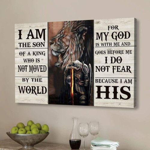 Lion and Warrior Christian Canvas, Bible Canvas, Jesus Canvas Wall Art Ready To Hang, Canvas: I Am the Son of a King wall art decor