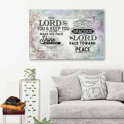 The Lord bless you and keep you Numbers 6:24-26 Scripture Christian Canvas, Bible Canvas, Jesus Canvas Wall Art Ready To Hang, Canvas wall art