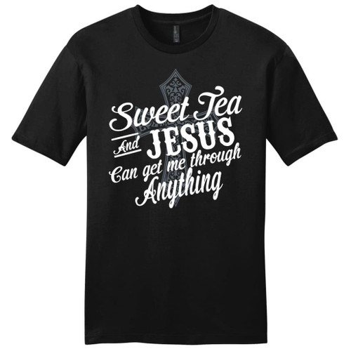 Sweet tea and Jesus can get me through anything mens Christian t-shirt - Christian Shirt, Bible Shirt, Jesus Shirt, Faith Shirt For Men and Women