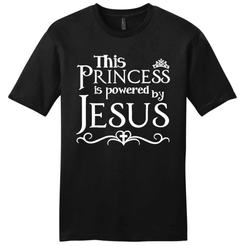 This princess is powered by Jesus mens Christian t-shirt - Christian Shirt, Bible Shirt, Jesus Shirt, Faith Shirt For Men and Women