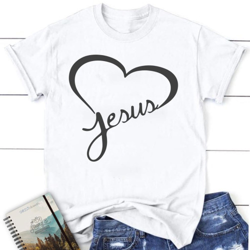 Jesus in my heart womens Christian t-shirt, Jesus shirts - Christian Shirt, Bible Shirt, Jesus Shirt, Faith Shirt For Men and Women