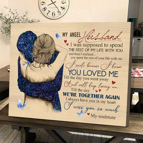Spread Store Memorial Canvas My Angel Husband Sympathy Wall Art - Sympathy Gifts - Spreadstore