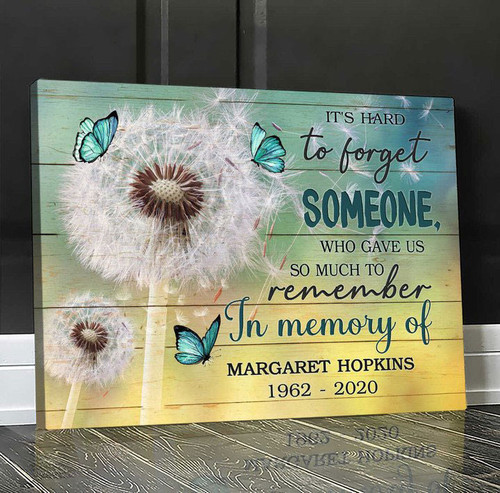 Condolences Gifts | Personalized In Memory Gifts | Dandelion Wall Art | It's hard to forget someone - Personalized Sympathy Gifts - Spreadstore