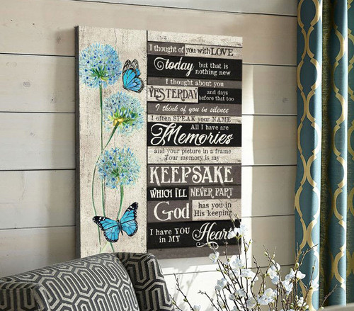 Spread Store Flower & Butterfly Memorial Canvas I Thought Of You Today - Personalized Sympathy Gifts - Spreadstore