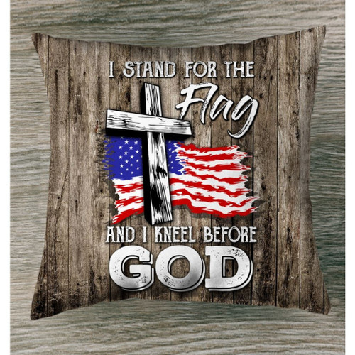 I stand for the flag and I kneel before God Christian pillow - Christian pillow, Jesus pillow, Bible Pillow - Spreadstore