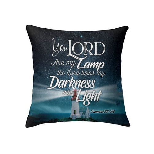 2 Samuel 22:29 You Lord are my lamp Bible verse pillow - Christian pillow, Jesus pillow, Bible Pillow - Spreadstore