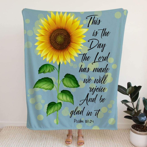Psalm 118:24 This is the day the Lord has made Christian blanket - Christian Blanket, Jesus Blanket, Bible Blanket - Spreadstores