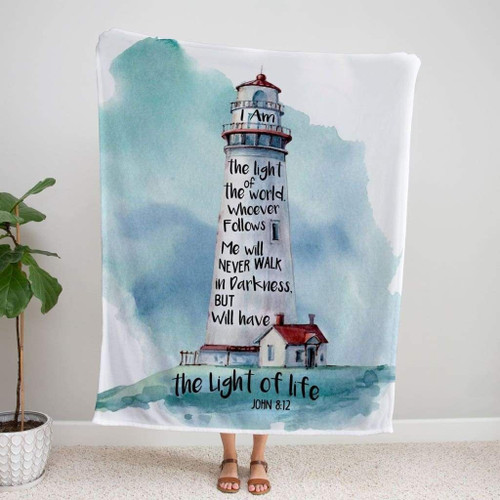 I am the light of the world John 8:12 Bible verse blanket - Christian Blanket, Jesus Blanket, Bible Blanket - Spreadstores