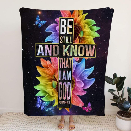 Be still and know that I am God Bible verse fleece blanket - Christian Blanket, Jesus Blanket, Bible Blanket - Spreadstores