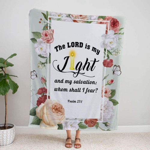 Psalm 27:1 The LORD is my light and my salvation Bible verse blanket - Christian Blanket, Jesus Blanket, Bible Blanket - Spreadstores
