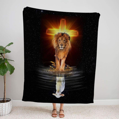 The Lion of Judah and the Lamb of God Christian blanket - Christian Blanket, Jesus Blanket, Bible Blanket - Spreadstores