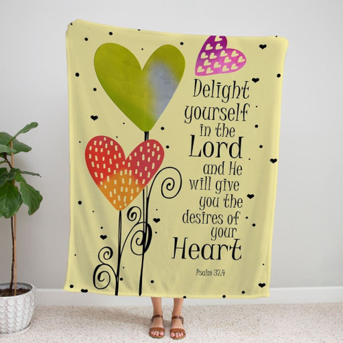Delight yourself in the LORD Psalm 37:4 Bible verse blanket - Christian Blanket, Jesus Blanket, Bible Blanket - Spreadstores