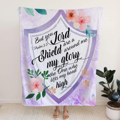 But you Lord are a shield around me Psalm 3:3 Bible verse blanket - Christian Blanket, Jesus Blanket, Bible Blanket - Spreadstores