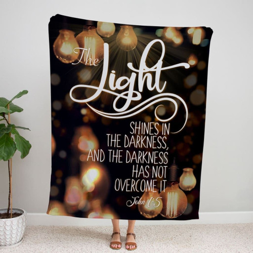 John 1:5 The light shines in the darkness Christian blanket - Christian Blanket, Jesus Blanket, Bible Blanket - Spreadstores
