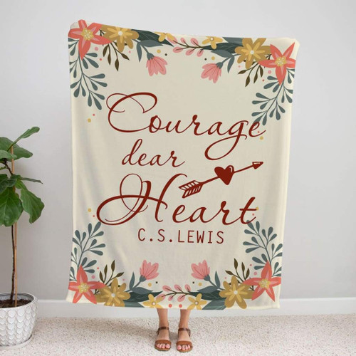 Courage, Dear Heart Christian blanket - Christian Blanket, Jesus Blanket, Bible Blanket - Spreadstores