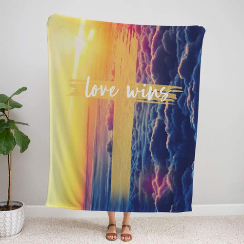 Love wins Christian blanket - Christian Blanket, Jesus Blanket, Bible Blanket - Spreadstores