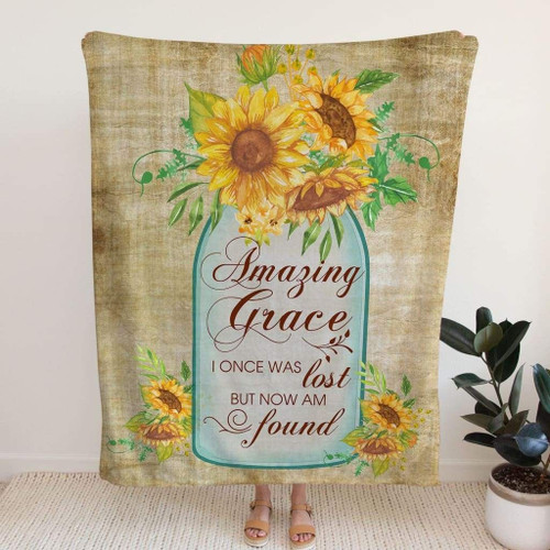 Amazing Grace I once was lost but now am found Christian blanket - Christian Blanket, Jesus Blanket, Bible Blanket - Spreadstores
