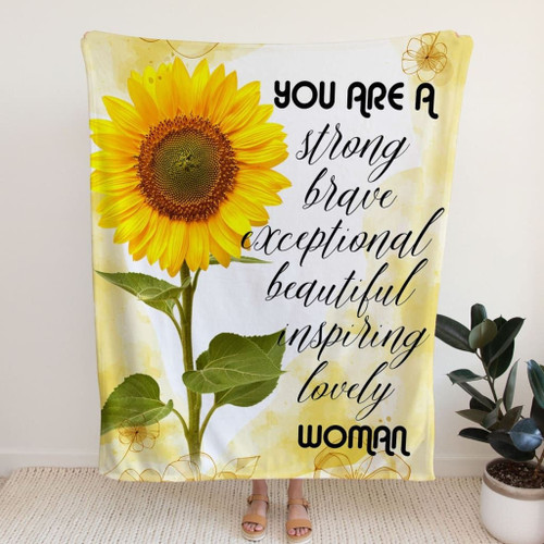 You are a strong, brave, exceptionally... woman Christian blanket - Christian Blanket, Jesus Blanket, Bible Blanket - Spreadstores