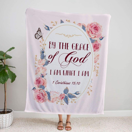 By the grace of God I am what I am 1 Corinthians 15:10 Christian blanket - Christian Blanket, Jesus Blanket, Bible Blanket - Spreadstores