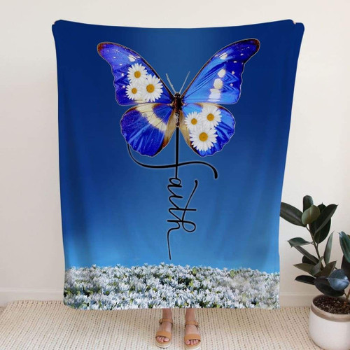 Faith cross butterfly blanket - Christian blankets - Christian Blanket, Jesus Blanket, Bible Blanket - Spreadstores