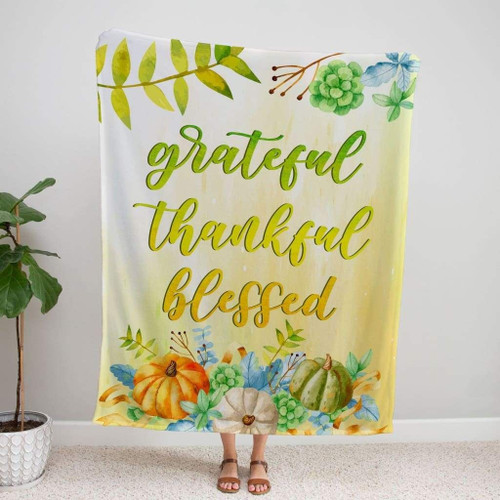 Grateful thankful blessed Christian blanket - Christian Blanket, Jesus Blanket, Bible Blanket - Spreadstores