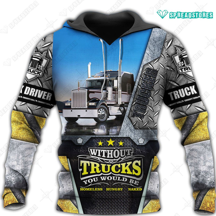 Spread stores With Out Trucks Grey 1302  Hoodie Over Print Plus Size