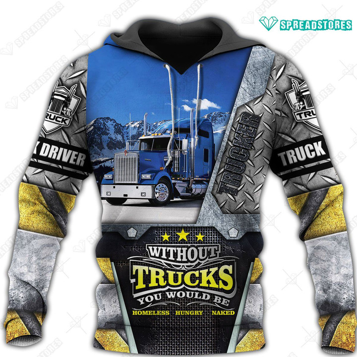 Spread stores With Out Trucks Blue Kw 1302 Hoodie Over Print Plus Size