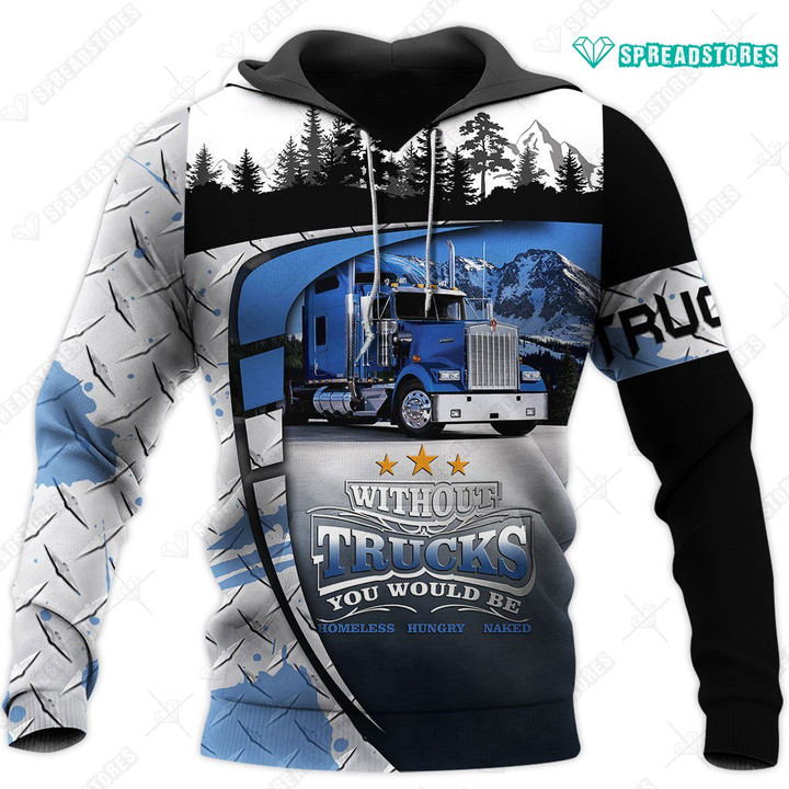 Spread stores Love Truck 3D Blue Kw 1302 Hoodie Over Print Plus Size