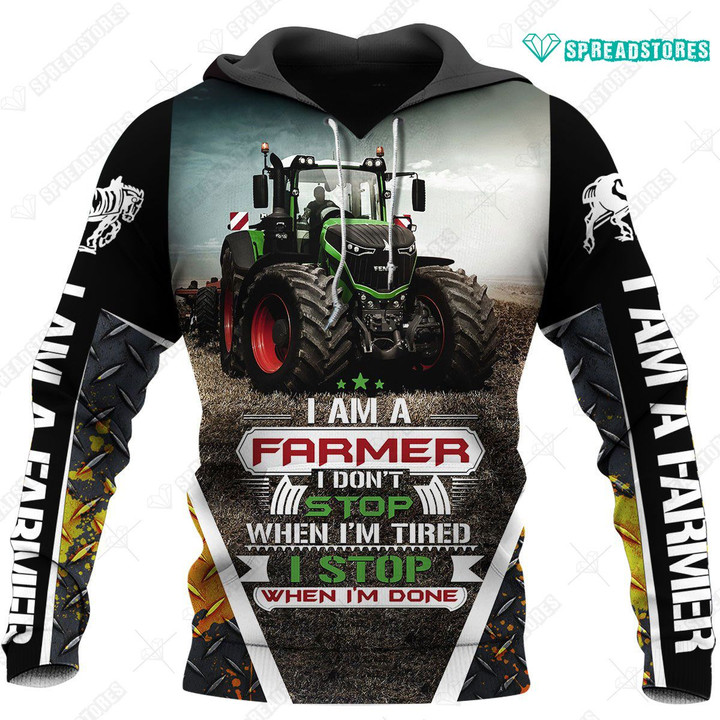 Spread stores  Love Farmer 3D 1402 Hoodie Over Print Plus Size
