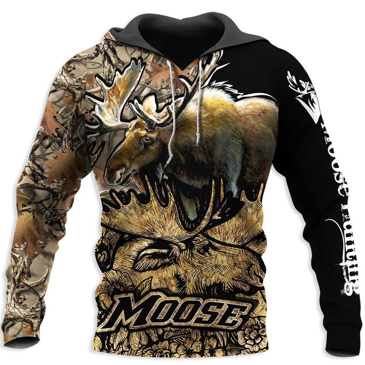 Spread stores Moose Hunting 3d 2911 Hoodie Over Print Plus Size