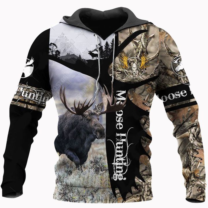 Spread stores Moose Hunting 3D Shirt 0712  Hoodie Over Print Plus Size