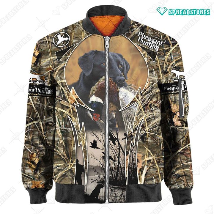 Spread Stores Black Labrador Hunting Dog With Pheasant 1501 Hoodie Over Print Plus Size
