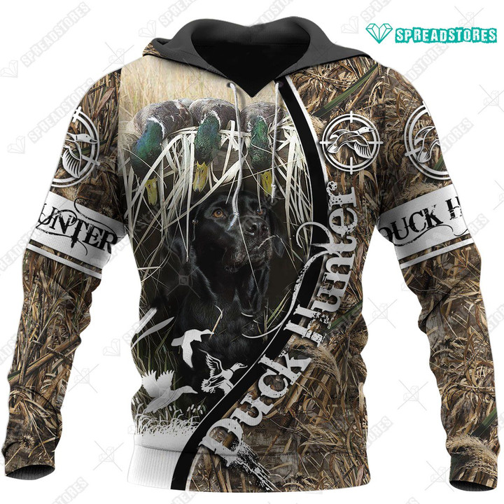 Spread Stores Duck Hunting Dog  2612 Hoodie Over Print Plus Size