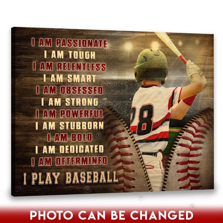 Canvaspersonalized Custom Photo Gift For Boy Baseball Art Canvas Print I Am Passionate - Canvas Personalized