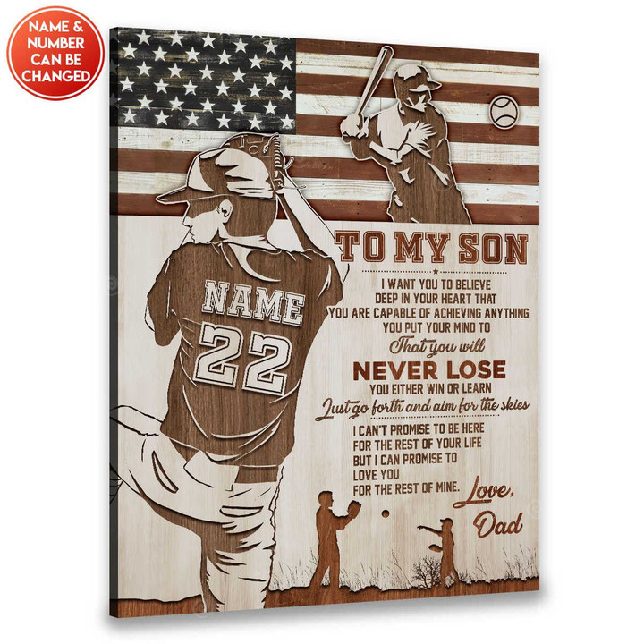 Canvaspersonalized Baseball Gifts For Boy Custom Name And Number And Text Canvas Love You For The Rest Of Mine - Canvas Personalized