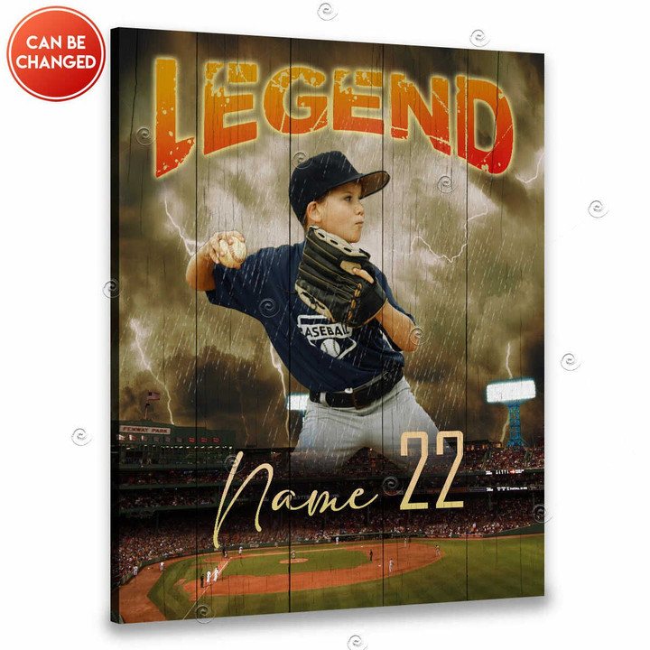 Canvaspersonalized Baseball Gifts For Boy Custom Photo And Name And Number Legend - Canvas Personalized