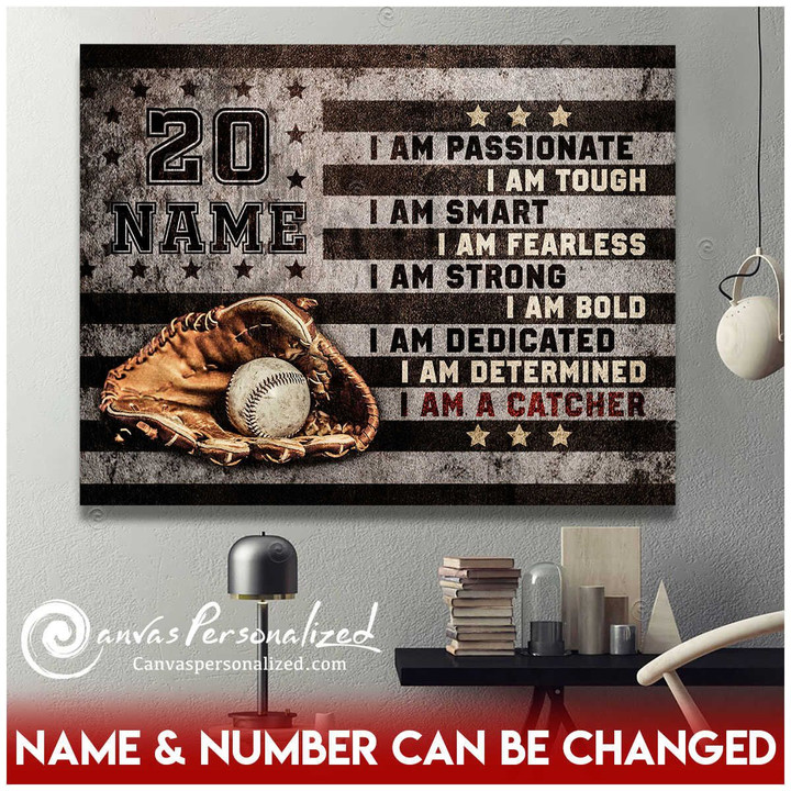 Canvaspersonalized Custom Canvas For Baseball Catchers I Am Passionate I Am A Catcher - Canvas Personalized