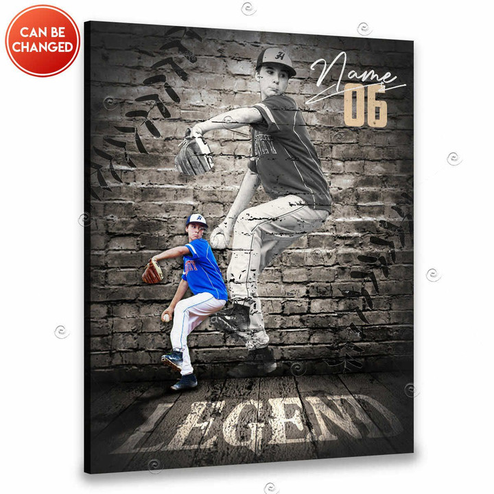 Canvaspersonalized Special Gift For Baseball Player Custom Photo And Name Canvas Legend - Canvas Personalized