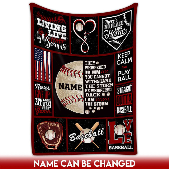 Canvaspersonalized Fleece Blanket USA Baseball Gifts Custom Name Of Baseball Player The Storm - Canvas Personalized