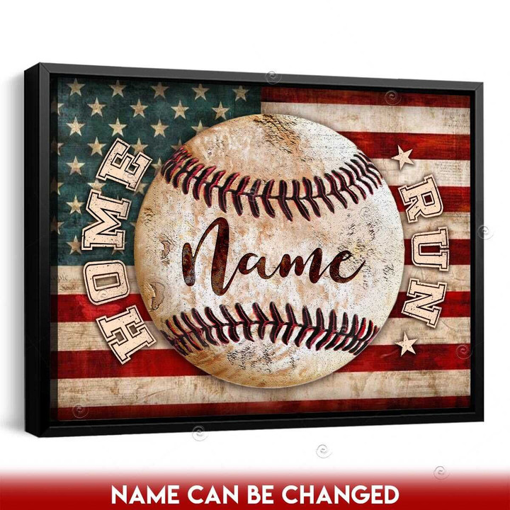 Canvaspersonalized Baseball Gifts Custom Name Canvas Home Run - Canvas Personalized