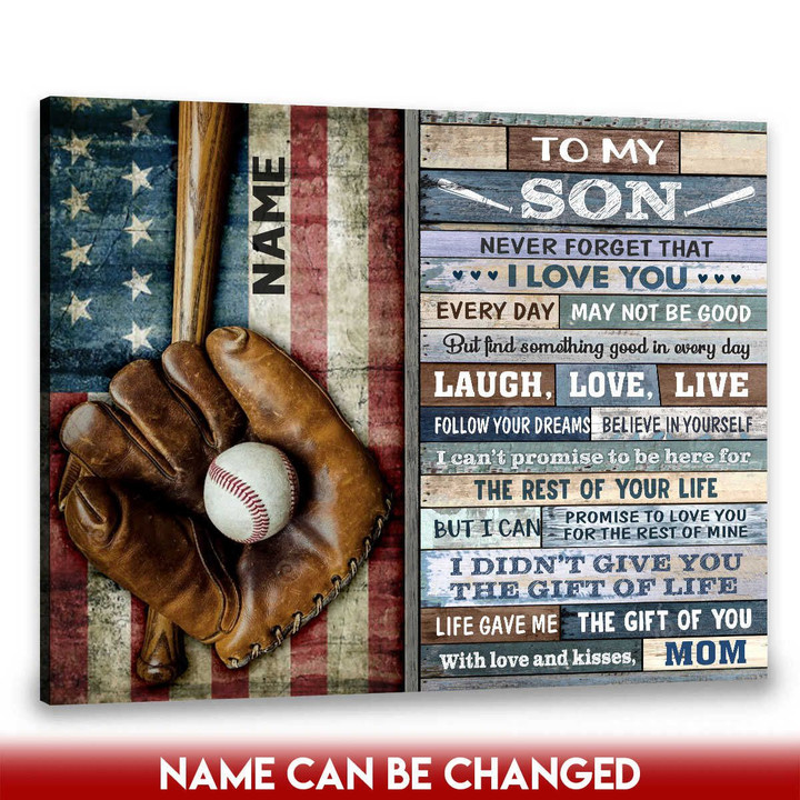 Canvaspersonalized Custom Name Gift For Son Baseball Art Canvas Print Find Something Good - Canvas Personalized
