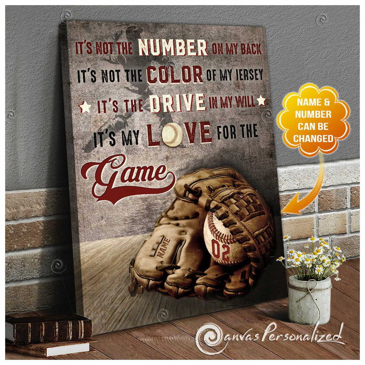 Canvaspersonalized Custom Name And Number Gifts For Baseball Players Love For The Game - Canvas Personalized