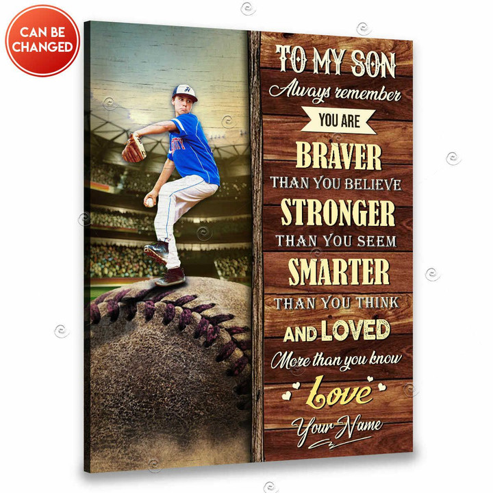 Canvaspersonalized Custom Photo Baseball Gifts Canvas To My Son You Are Loved - Canvas Personalized