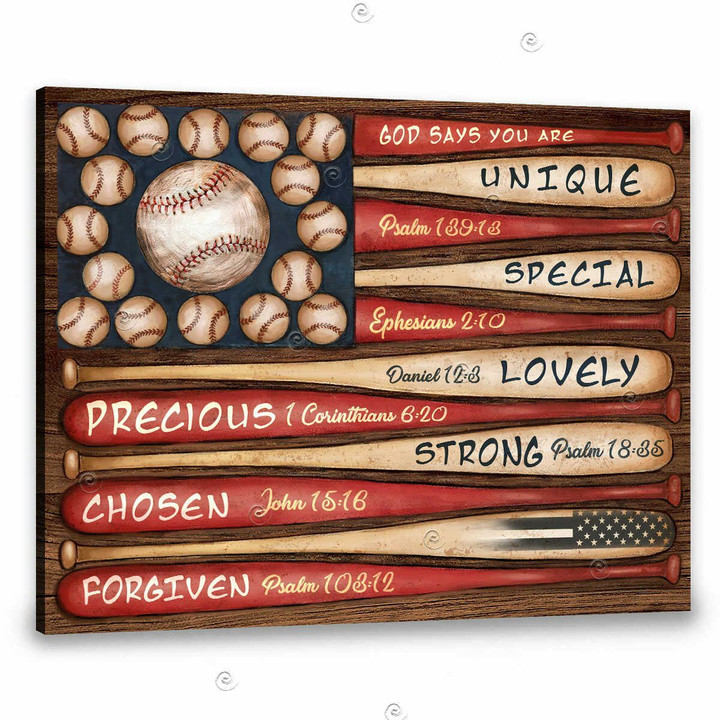 Canvaspersonalized Baseball Flag Canvas God Says You Are - Canvas Personalized