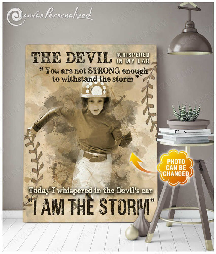 Canvaspersonalized Gifts For Boy Baseball Art Custom Photo Gifts I Am The Storm - Canvas Personalized