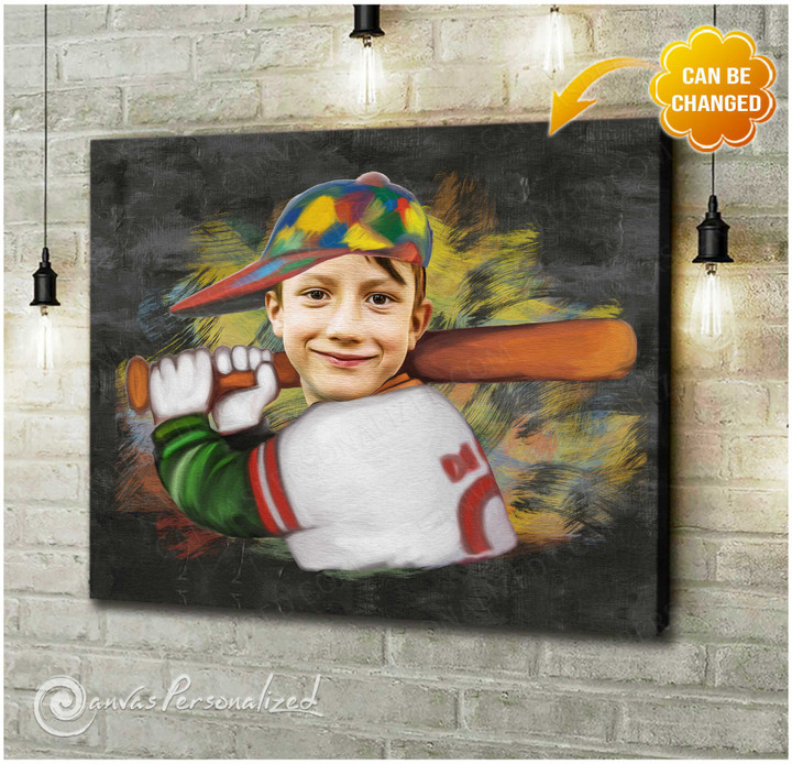 Canvaspersonalized Gifts For Son Baseball Art Custom Photo Gifts Custom Face - Canvas Personalized